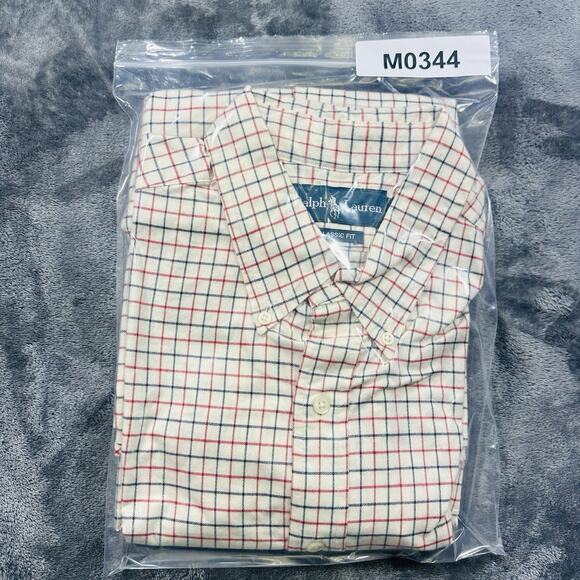 Polo Ralph Lauren Shirt Mens XL White Red Blue Check Casual Button Up Preppy VTG - Picture 9 of 9